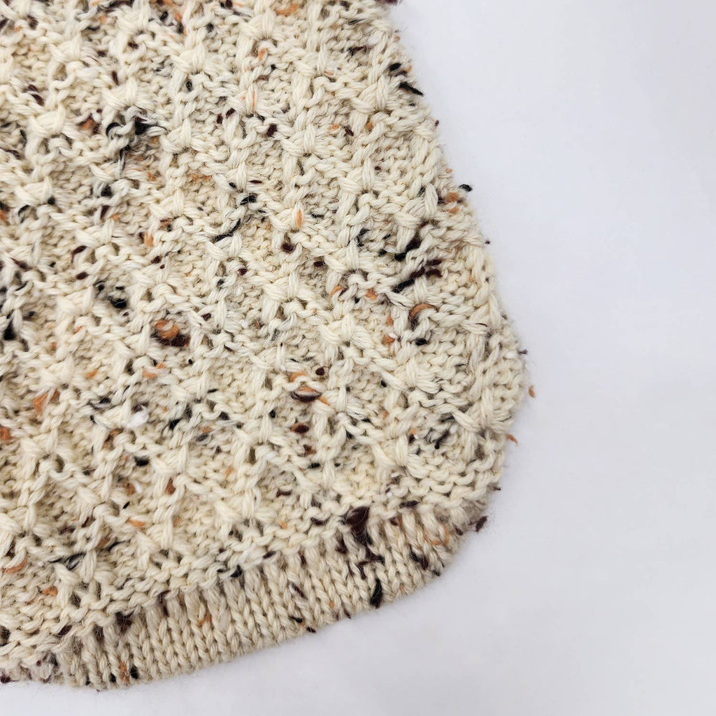 Maglione in alpaca avorio screziato