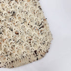 Maglione in alpaca avorio screziato