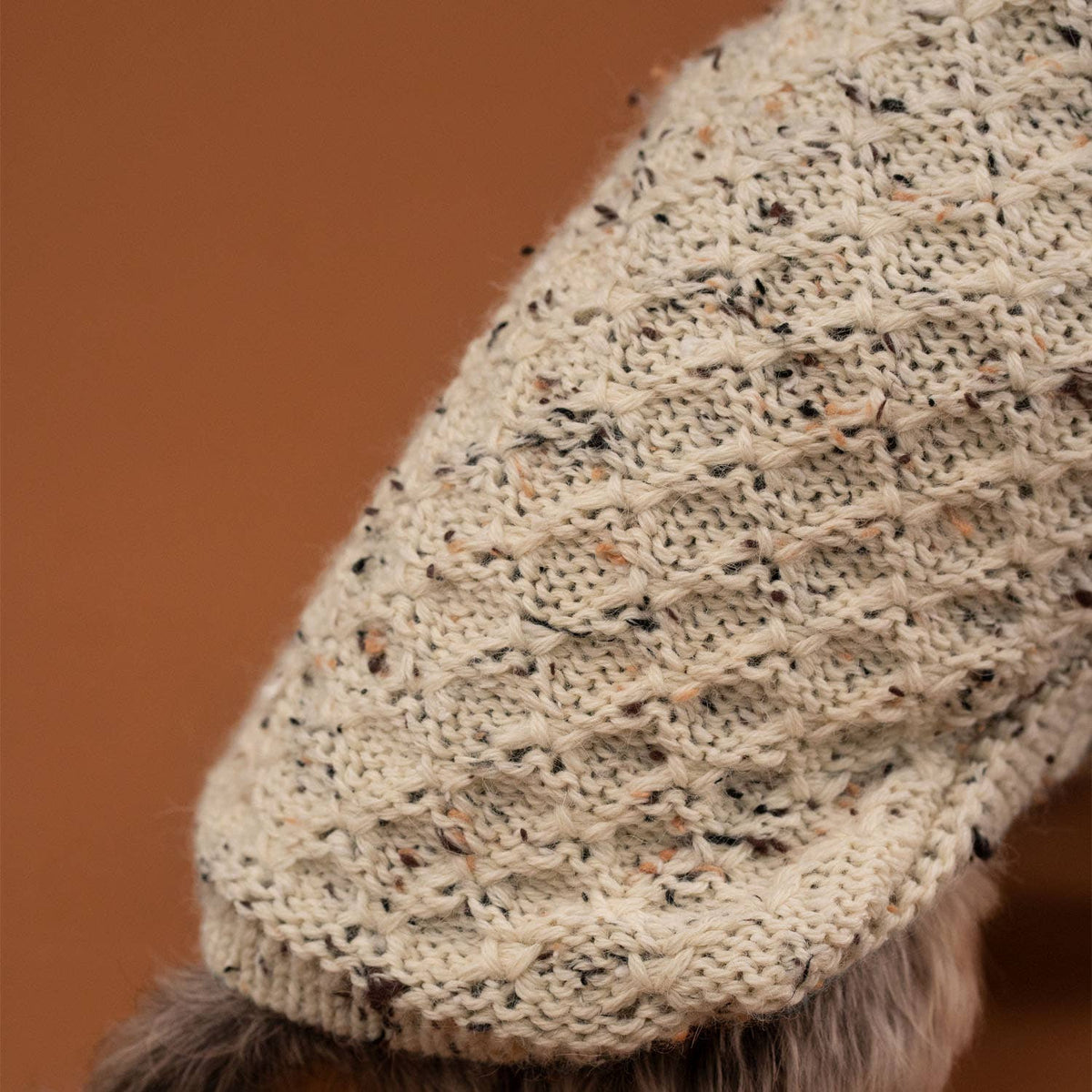 Maglione in alpaca avorio screziato