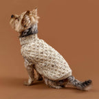 Maglione in alpaca avorio screziato